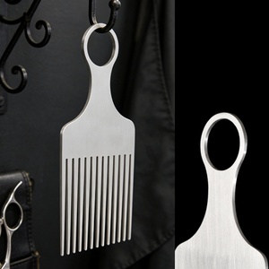 Pettine in alluminio personalizzabile con logo, per acconciature da barbiere, texture, dreadlock, capelli lisci, ricci e permanenti - Product Image 5