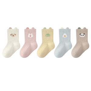 Chaussettes pour bébé automne-hiver 2026, chaussettes pour bébé mi-mollet à motif de dessin animé, chaussettes mignonnes pour bébés garçons et filles, ne serrent pas les jambes ni ne les font tomber - Product Image 1