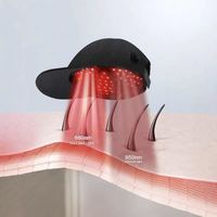 Casco per Terapia della Luce LED Ricaricabile USB da 30W, Portatile, con Bande di Onde 660nm/850nm/940nm per il Sollievo dal Dolore Mirato sulla Testa, Uso Domestico, in Tessuto