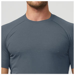 Ropa Deportiva para Hombre, Camiseta Deportiva Elástica de Manga Corta, Estilo Urbano, Cómoda, Cuello Redondo Personalizado, Sin Costuras, de Alta Calidad - Product Image 4