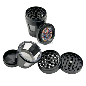 Broyeur à herbes en métal 50mm à 4 pièces, design tasse à thé noire avec crâne sur le dessus, pour tabac et herbes, best-seller - Product Image 6