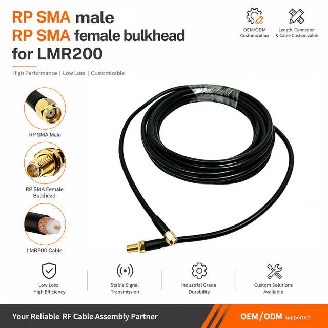 Factory RP SMA Male to RP SMA Female RG316 RG174 RG58U LMR195 LMR200 RG223 LMR240 Cable for WiFi 4G Antenna Rf Pigtail Cable