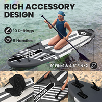 Planche de SUP gonflable Drop Stitch 11' 35" pour la pêche, avec pédale, siège et support de canne à pêche