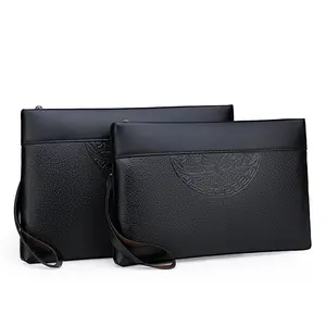TBH-004 Portefeuille Zippé Grande Capacité <span class=keywords><strong>Homme</strong></span> Pochette à Main Vintage Nouvelle Tendance Sac Affaires en Cuir PU <span class=keywords><strong>de</strong></span> <span class=keywords><strong>Marque</strong></span> Pochette Élégante - Product Image 1