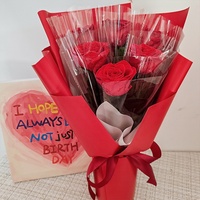 Großpackung Natürliche Konservierte Rosen-Bouquets Handgefertigte Große Rote Getrocknete Blumen Unvergängliche Ewige Blumen für Muttertag Ostern Hochzeit Jubiläum