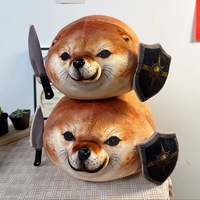 Coussin en peluche amusant Chien Épée et Bouclier, Jouet en peluche Chiot Shiba Inu, Poupée à câliner pour dormir, Cadeau d'anniversaire 31cm-50cm Unisexe