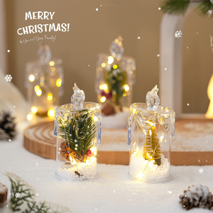 Giáng sinh Led nhựa nến ánh sáng Flameless Pin hoạt động Mini cây trang trí nội thất ánh sáng lên giáng sinh trang trí nến - Product Image 4