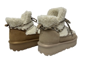 Bottes de neige montantes personnalisées pour femme, en daim et fausse <span class=keywords><strong>fourrure</strong></span>, à lacets, <span class=keywords><strong>avec</strong></span> plateforme épaisse, chaudes, confortables et antidérapantes - Product Image 3