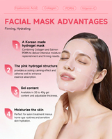 Masque de nuit au collagène rose PDRN de saumon pour jeunes, marque privée, anti-rides, hydratant et réparateur