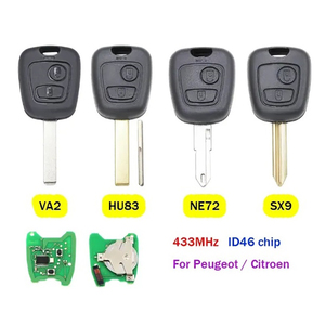 Llave Inteligente de Repuesto para <span class=keywords><strong>Citroen</strong></span> C2 C3 C4 <span class=keywords><strong>Xsara</strong></span> <span class=keywords><strong>Picasso</strong></span> Berlingo, Chip ID46 433MHz, Peugeot 106 206 207 306 307 VA2/HU83/NE72/SX9 - Product Image 2