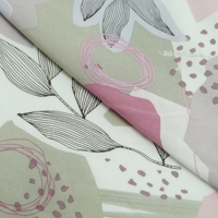 Tissu tissé imprimé feuilles abstraites 100 % viscose pour vêtements décontractés pour femmes