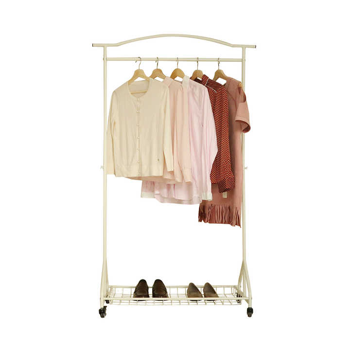 BOGER Rolling Garment Rack Single Rod Floor-standing Hangers