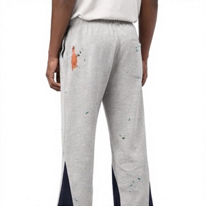 Pantalon de survêtement personnalisé à effet éclaboussures de peinture, coupe large, 100 % coton épais, style streetwear évasé, pantalon de jogging - Product Image 3