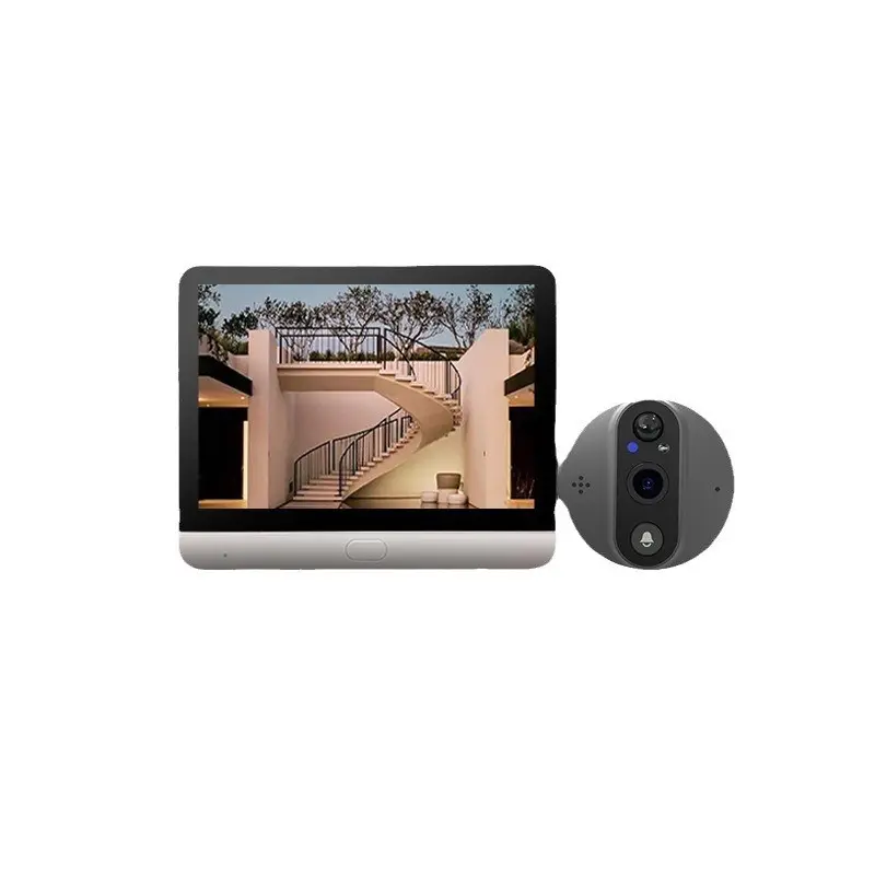 Kablolu Wifi Peekhole toptan en iyi kapı Peephole görüntüleyici kamera ile dijital kapı görüntüleyici kapı zili