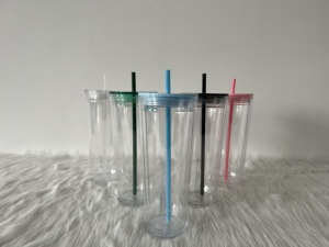 Bouteille d'eau recyclable en acrylique à double paroi à insérer <span class=keywords><strong>photo</strong></span> DIY <span class=keywords><strong>2022</strong></span>, 16 oz, sans BPA, gobelet en plastique 24 oz avec inserts en papier - Product Image 3