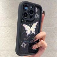 Nouvelle coque de téléphone tendance avec motif papillon, coque arrière antichoc pour iPhone 17 16 15 14 13 12 11 Pro Max Plus