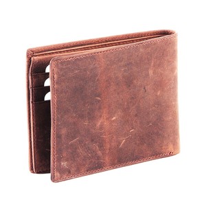 กระเป๋าสตางค์ผู้ชายหนังแท้แบบพับสองทบคุณภาพดีเยี่ยมดีไซน์คลาสสิกทำด้วยมือมีช่องใส่บัตรหลายช่องใส่บัตรได้หลายช่อง - Product Image 1