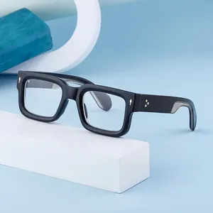Partagas kacamata Retro Pria Wanita, grosir Vintage Desainer persegi panjang uniseks anti-cahaya biru bingkai optik kacamata