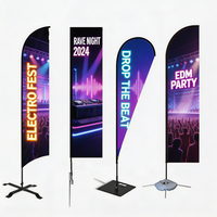 Drapeaux plume promotionnels personnalisés pour l'extérieur, bannières publicitaires économiques, impression par sublimation, logo imprimé, drapeaux de plage résistants au vent