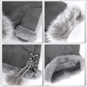 Guantes de Mujer de Alta Calidad, Medios Dedos, Lindos Guantes de Piel Sintética con Peluche, Mitones sin Dedos con Pelo Sintético de Conejo para Mujer - Product Image 5
