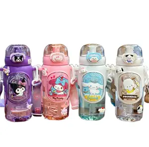 Yubon 600ml Sanrioed Water Cups Plastic Creative 2024 New Design Cartoon Kuromi My Melody Yugui Dog Kids Portable Water Bottles