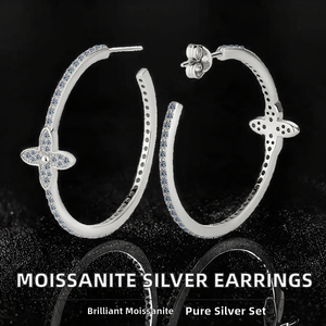 Boucles d'oreilles clous fleur en argent sterling 925 et moissanite, certifiées GRA, style français classique, éclat floral, cadeau pour femme, usage quotidien - Product Image 2