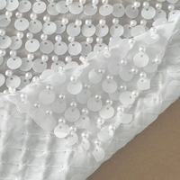 Vente directe d'usine : Tissus en chiffon 100% polyester brodés, ornés de sequins et de perles pour robes de soirée