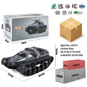 4WD RC dirft Tank diễn viên đóng thế xe đồ chơi với đèn pha 360 ° xoay tanque todoterreno 1/12 RC leo xe tăng quà tặng cho bé trai - Product Image 6