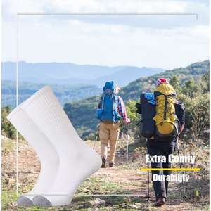 Lot de 6 chaussettes de sport athlétiques unisexes blanches, rembourrées, en coton, respirantes, absorbant l'humidité, avec un design imprimé performant - Product Image 4