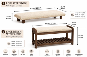<span class=keywords><strong>Panca</strong></span> scarpiera in legno stretta per ingresso con cuscino - Product Image 5