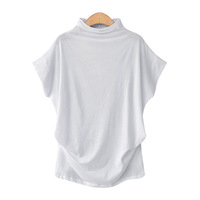 T-shirt sportif court à col montant et manches courtes pour femmes grandes tailles, style européen et américain, transfrontalier
