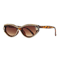 Nouvelles lunettes de soleil européennes et américaines de style œil-de-chat, chics et sophistiquées, pour femmes, style papillon, protection UV400, ornements en diamant