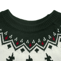 Pull en tricot Fair Isle pour femme, col rond, manches longues, style rétro, pour les fêtes de Noël, pull chaud décontracté pour l'hiver