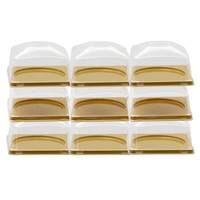 Boîte à gâteau rectangulaire en plastique RPET de qualité alimentaire avec couvercle transparent, forme et taille personnalisées, emballage de pain écologique recyclé