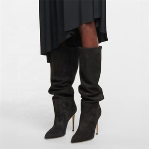 Women Pointy Toe Sexy Knee High <b>Boots</b> Animal Print Big Size 48 Winter Lady's Dress <b>Boots</b> Thin High Heel - Product Image 4