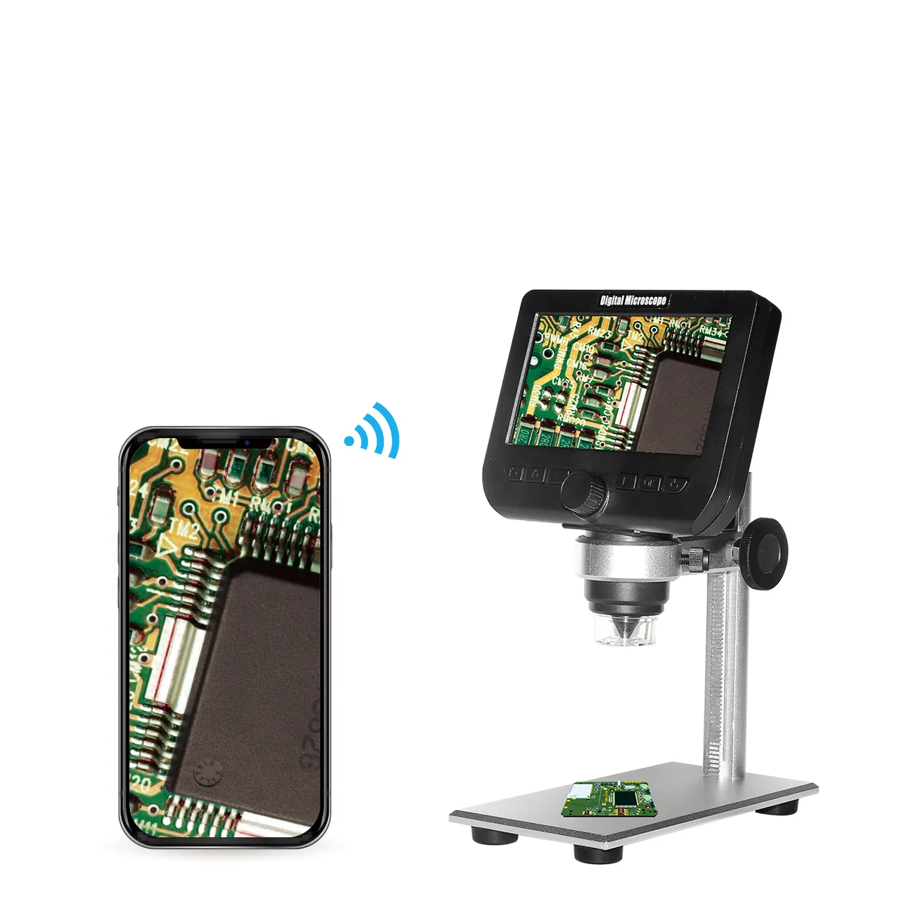 Metalen Beugel Wifi 1080P 1000X Glas Microscope Slides Zoom Gem Elektrische Stereo Microscoop Met Digitale Camera