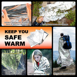 Couverture solaire portable en aluminium Mylar pour les premiers soins en plein air Espace thermique de sauvetage d'urgence <span class=keywords><strong>à</strong></span> la mode pour les visites - Product Image 3