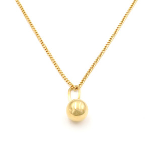 European American Style Women's Sweater Chain Gold Ball Titanium Steel Necklace Simple Geometric Pendant Fashion Jewelry - Product Image 5