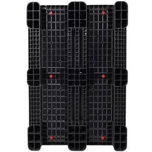 พาเลทพลาสติกขนาดยูโร3แบบไม่มีขอบปลอดภัย lxwxh 1200x800x145มม. แท่นวางสีดำแบบปิดด้านบน - Product Image 4