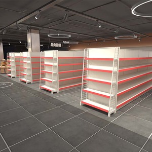 Xingye thiết kế miễn phí Trung Quốc Gondola Mart Kệ siêu thị Kệ Đen/Trắng Gondola kệ đơn vị - Product Image 2