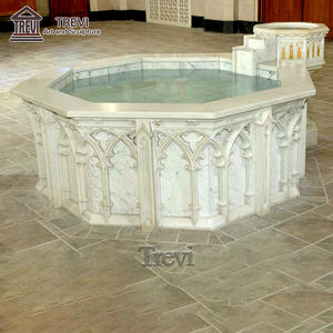 Fuentes bautismales de mármol natural para uso de iglesia cristiana ortodoxa - Product Image 3