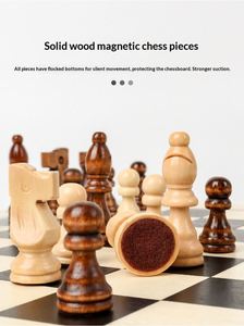 Jeu d'échecs chinois en bois de qualité supérieure, échiquier pliable, pièces d'échecs sculptées avec soin, design portable pour les soirées de jeu en famille - Product Image 2