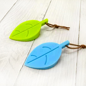 Topes de puerta para el hogar aptos para niños, topes de puerta con forma de hoja, topes de puerta antipinzamiento, tarjetas de seguridad para puertas, anticolisión colgante 3D - Product Image 2