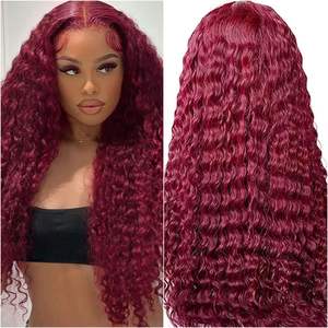 도매 99J 생모 워터 웨이브 가발 브라질산 버진 인모 공급업체 HD 투명 스위스 레이스 프론트 가발 (흑인 여성용) - Product Image 2