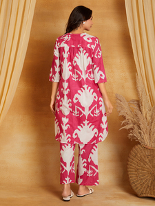 Nouvel ensemble haut et pantalon pour femme, style ethnique, imprimé floral, en matériaux recyclés, idéal pour les fêtes, saison automne, fournisseur indien - Product Image 5