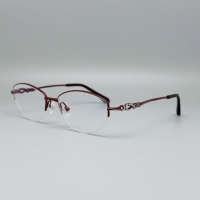 Gafas de Sol de Titanio para Mujer, Diseño de Media Montura, Anti-Luz Azul, Ligeras, Cómodas, Modernas, para Uso Diario, Montura Óptica Ovalada