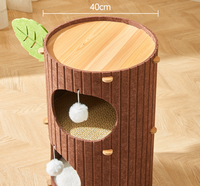 Griffoir suspendu pour chat et grand lit-caverne en carton durable de 30 cm de hauteur pour le repos et le griffonnage des chats