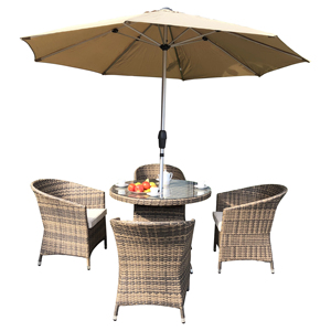 Professional 5 Piece <b>Rattan</b> Patio Furniture Set: Commercial Grade for Resort and Villa Terrace - OEM Support - Product Image 4