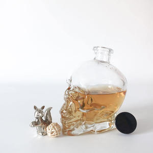 Fabricant fiable - <span class=keywords><strong>Bouteille</strong></span> en verre en forme <span class=keywords><strong>de</strong></span> crâne <span class=keywords><strong>avec</strong></span> bouchon et impression sérigraphiée pour le brandy, la tequila et le vin - Product Image 4