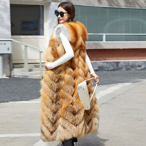 <span class=keywords><strong>Chaleco</strong></span> elegante de piel de zorro para mujer, ropa exterior informal larga de invierno con estilo informal, a la moda de zorro <span class=keywords><strong>Chaleco</strong></span> de <span class=keywords><strong>pelo</strong></span>, chalecos y chalecos - Product Image 1